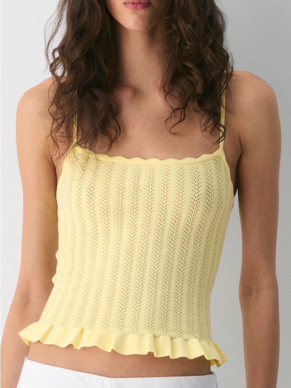 Aritzia Wonder Yarn Cortland Top in Lemonade